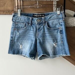 Express Denim Distressed Shorts